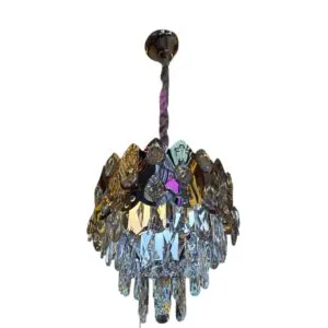 kleiner Kronleuchter silber mit Kristallen